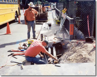 Bridge coring project on the 91 freeway